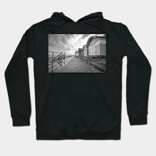 Traditional wooden beach huts on the Norfolk coast Hoodie